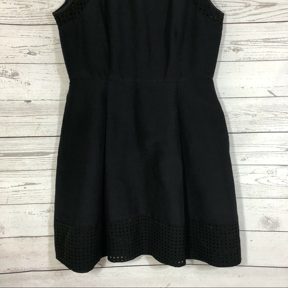J CREW Sleeveless Perforated Fit & Flare Cocktail Dress in Black- Size 2 - Picture 7 of 13